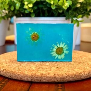 Blue Floral Handcrafted Soap with Daisies